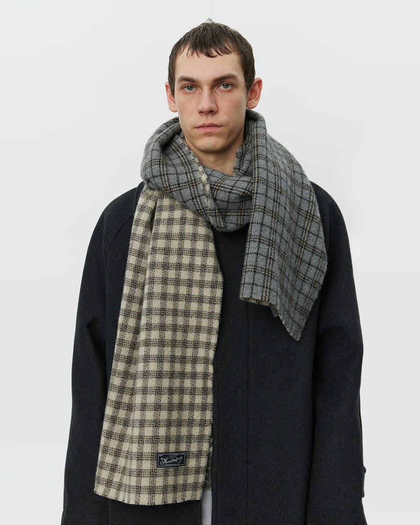 mfpen Wool scarf in Grey double faced blues store www.bluesstore.co