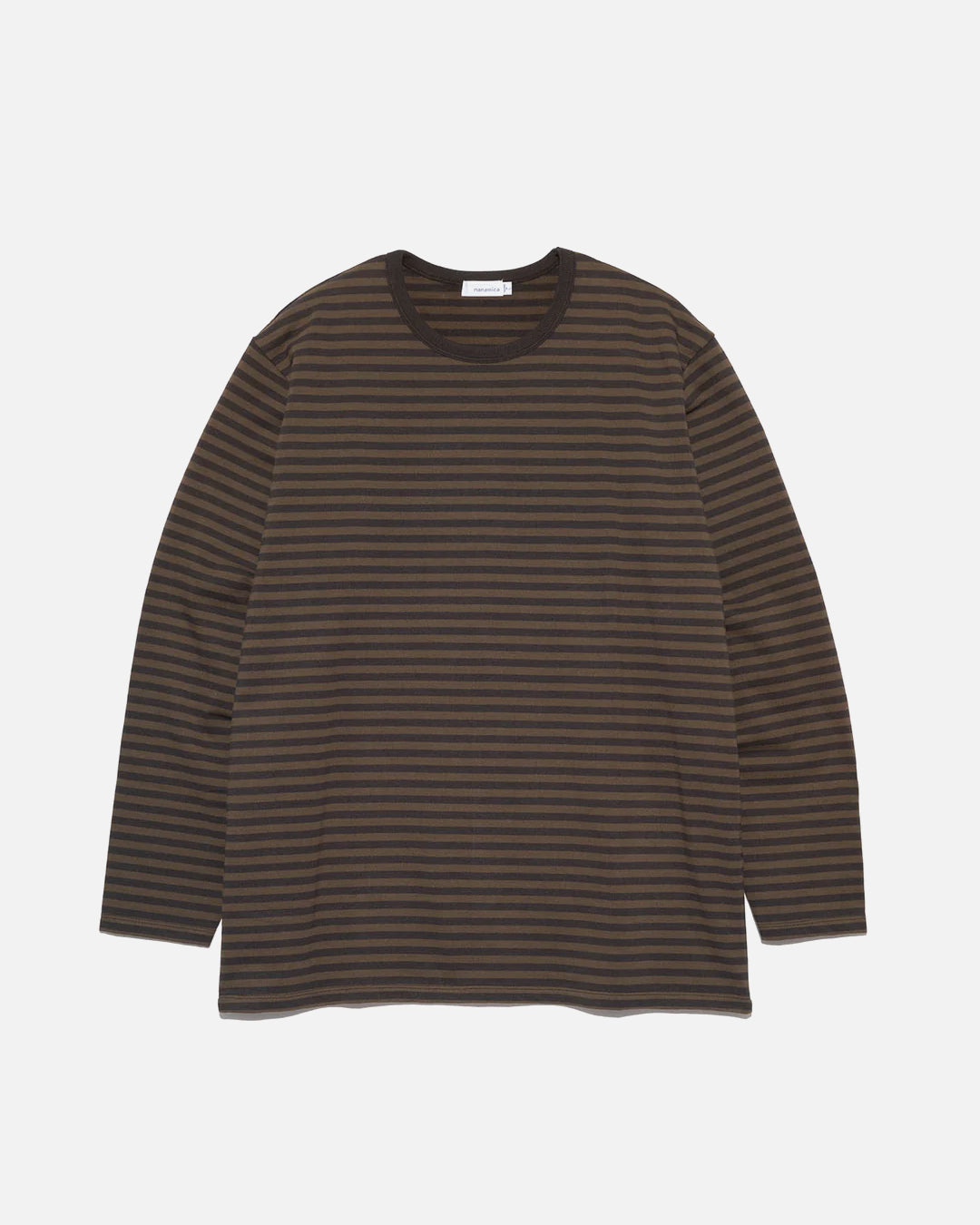 Nanamica COOLMAX St. Jersey L/S Tee in Brown and Charcoal | Blues 