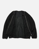 Noren Zip Cardigan Wool Gauze in Black from Phingerin blues store www.bluesstore.co