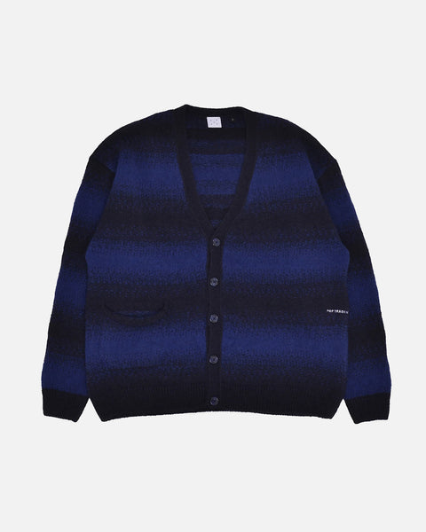 Striped Knitted Cardigan - Sodalite Blue / Black