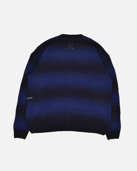 Striped Knitted Cardigan - Sodalite Blue / Black
