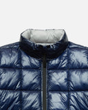 Quilted Reversible Puffer Jacket in Navy / Drizzle from the Pop Trading Company Autumn / Winter 2023 collection blues store www.bluesstore.co