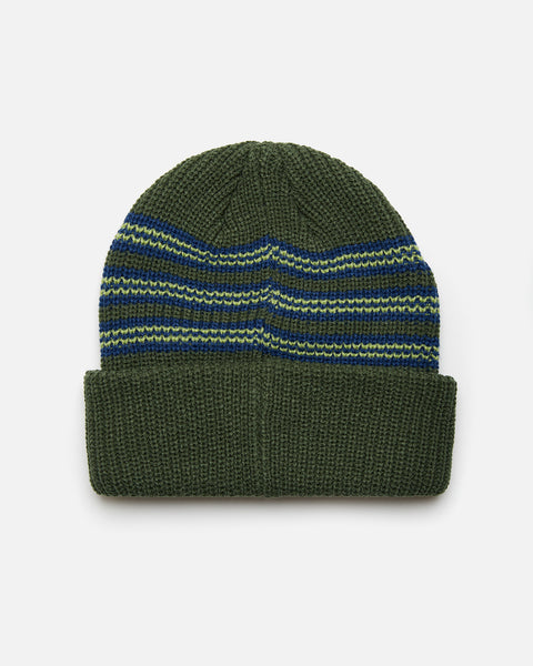 Striped Beanie in Green from the Pop Trading Company Autumn / Winter 2023 collection blues store www.bluesstore.co
