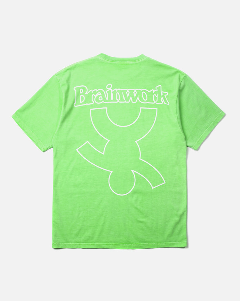"Brainwork/Footwork" T-Shirt in Neon Green from the Public Possession Spring / Summer 2023 collection blues store www.bluesstore.co