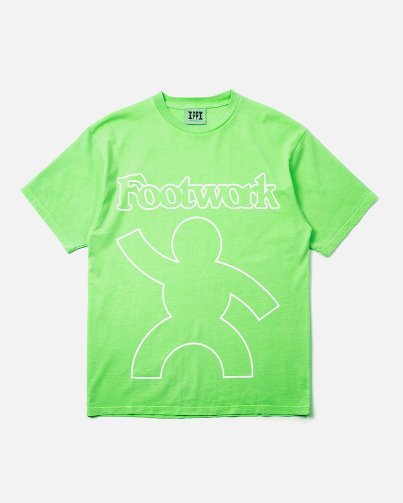 "Brainwork/Footwork" T-Shirt in Neon Green from the Public Possession Spring / Summer 2023 collection blues store www.bluesstore.co