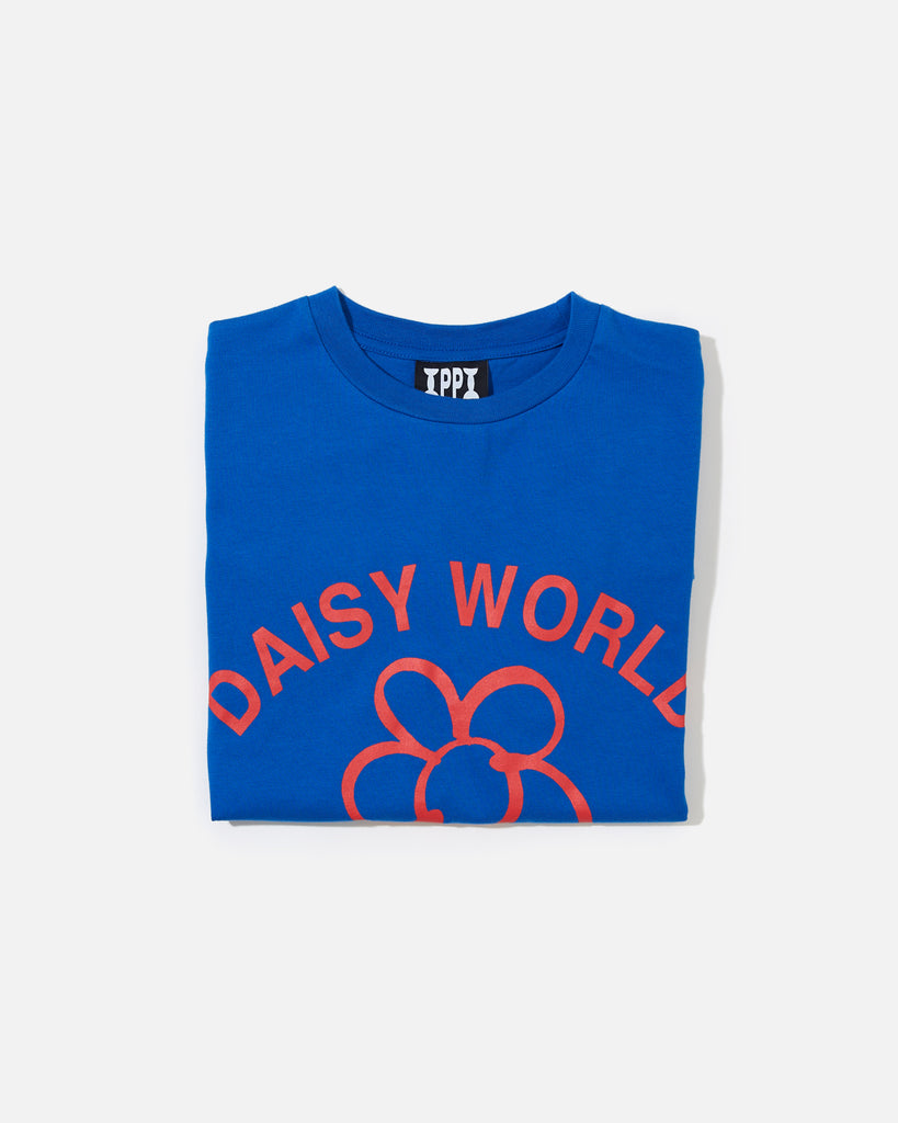 "Daisy World" T-Shirt - Cote d'Azur Blue / Cherry Red