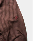 Grid Fleece Hooded Pullover in Dark Teddy and Crimson from Sexhippies blues store www.bluesstore.co