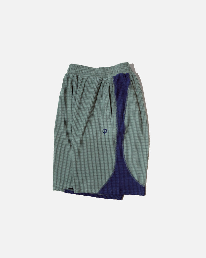 sexhippies Grid Fleece Shorts in Sage and Navy blues store www.bluesstore.co
