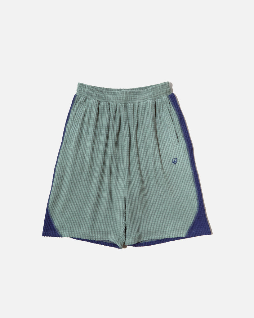 sexhippies Grid Fleece Shorts in Sage and Navy blues store www.bluesstore.co