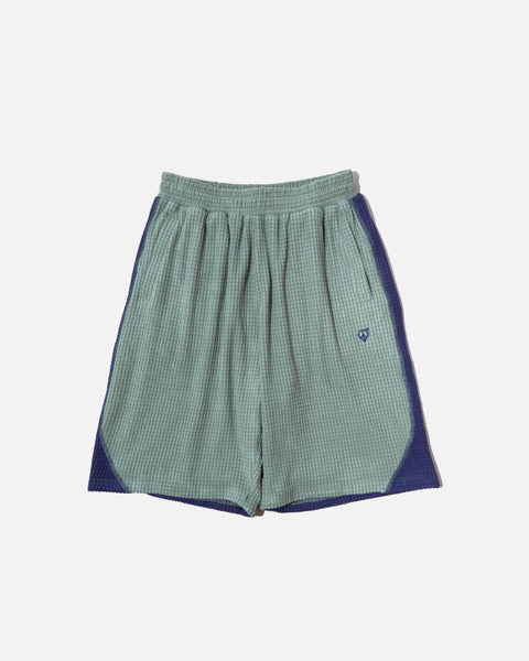 sexhippies Grid Fleece Shorts in Sage and Navy blues store www.bluesstore.co