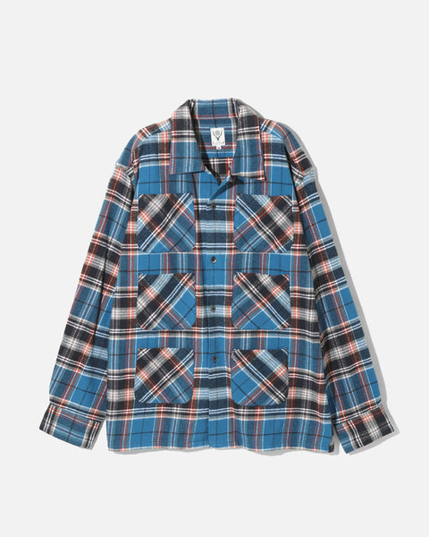 South2 West8 6 Pocket Shirt - Flannel Twill / Plaid - Blue / Red
