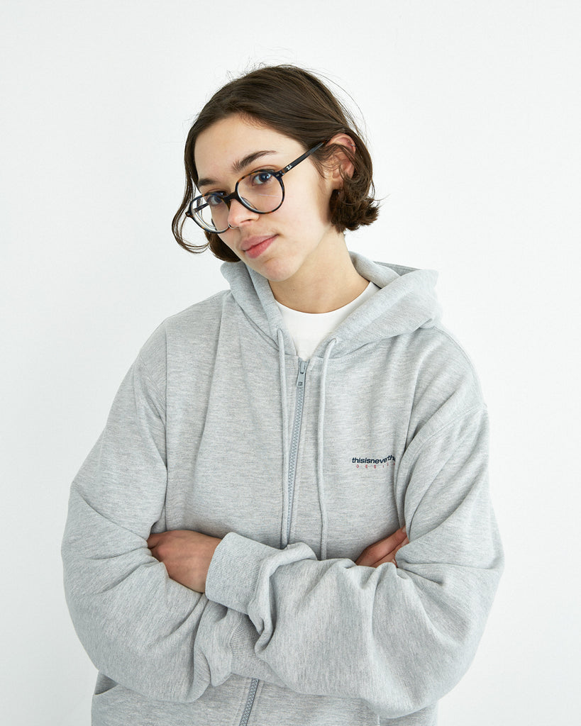 thisisneverthat DSN-Logo Zip Hoodie in Heather Grey blues store www.bluesstore.co