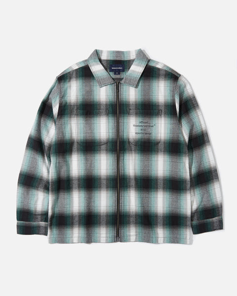 thisisneverthat Flannel Zip Shirt in Green blues store www.bluesstore.co