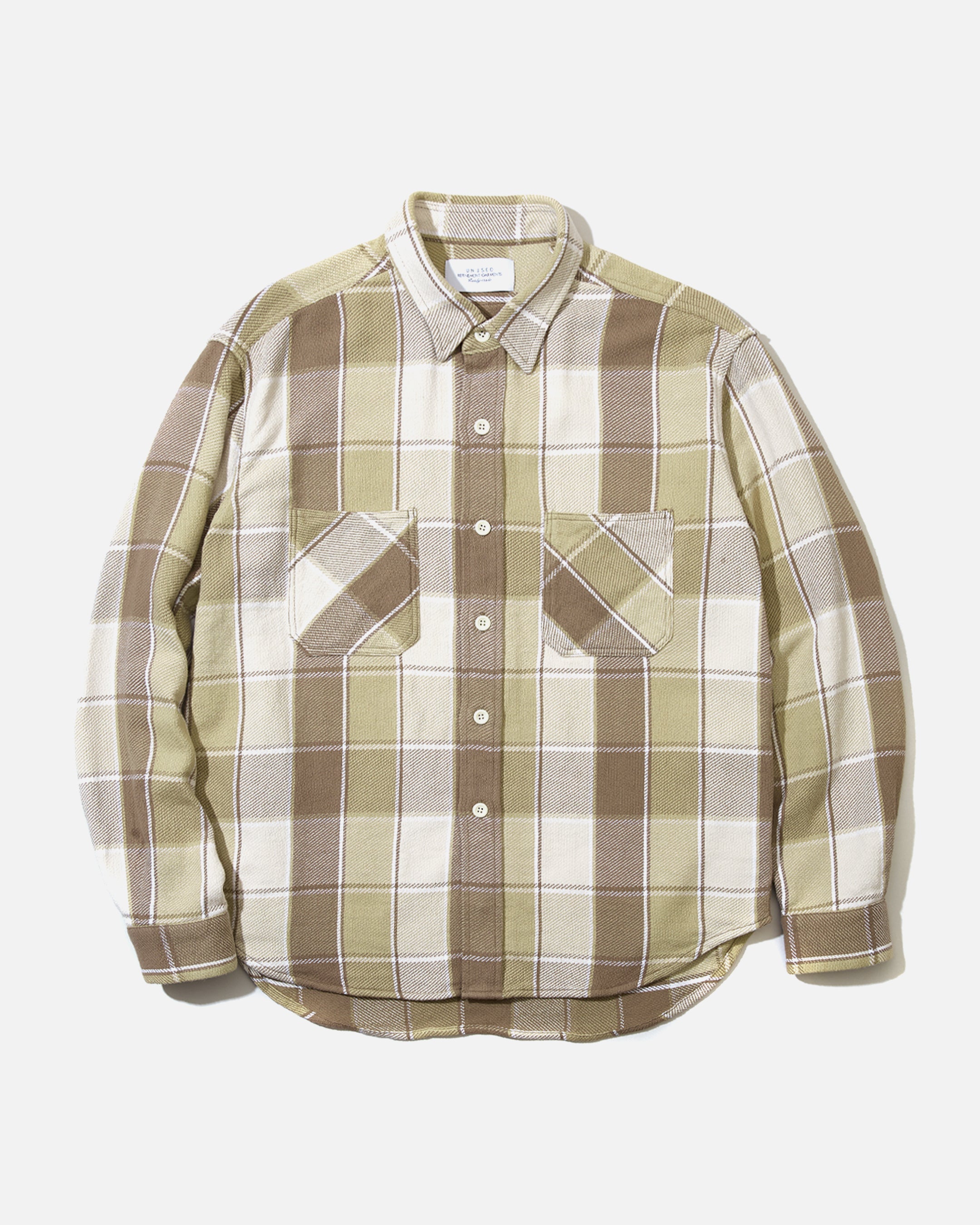 Unused US2402 Longsleeve Check Shirt in Beige | Blues Store