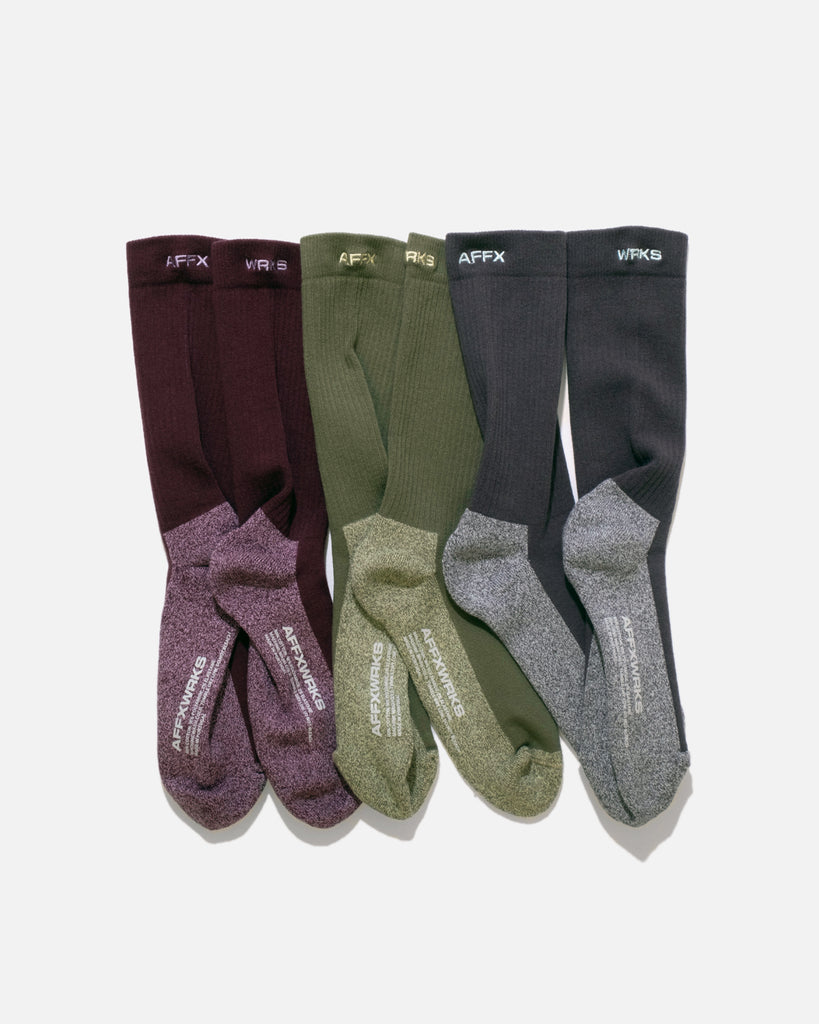 AFFXWRKS SS23 Duo-tone socks in pack of 3 blues store www.bluesstore.co