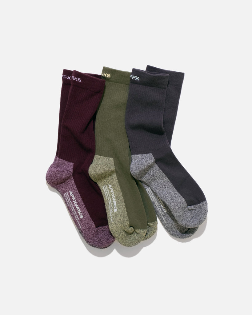 AFFXWRKS SS23 Duo-tone socks in pack of 3 blues store www.bluesstore.co