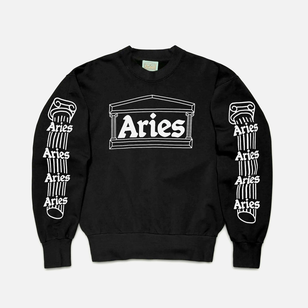 Column Sweatshirt in Black from Aries Arise Autumn / Winter 2022 collection blues store www.bluesstore.co