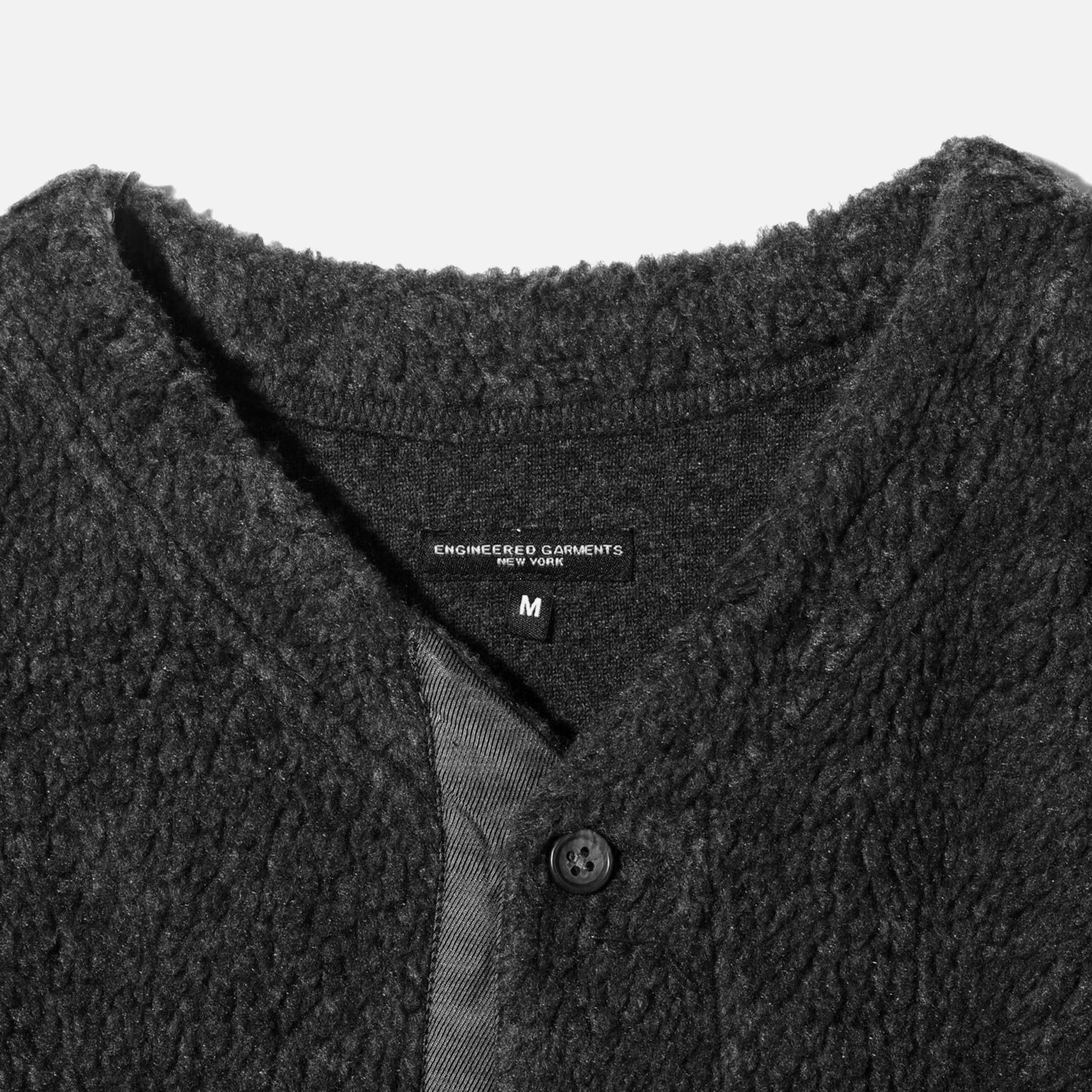 Engineered Garments Charcoal Wool Poly Shaggy Knit Cardigan 