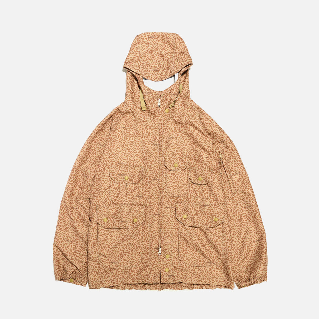 Engineered Garments Atlantic Parka with allover leopard print from the brands Spring 2022 collection blues store www.bluesstore.co
