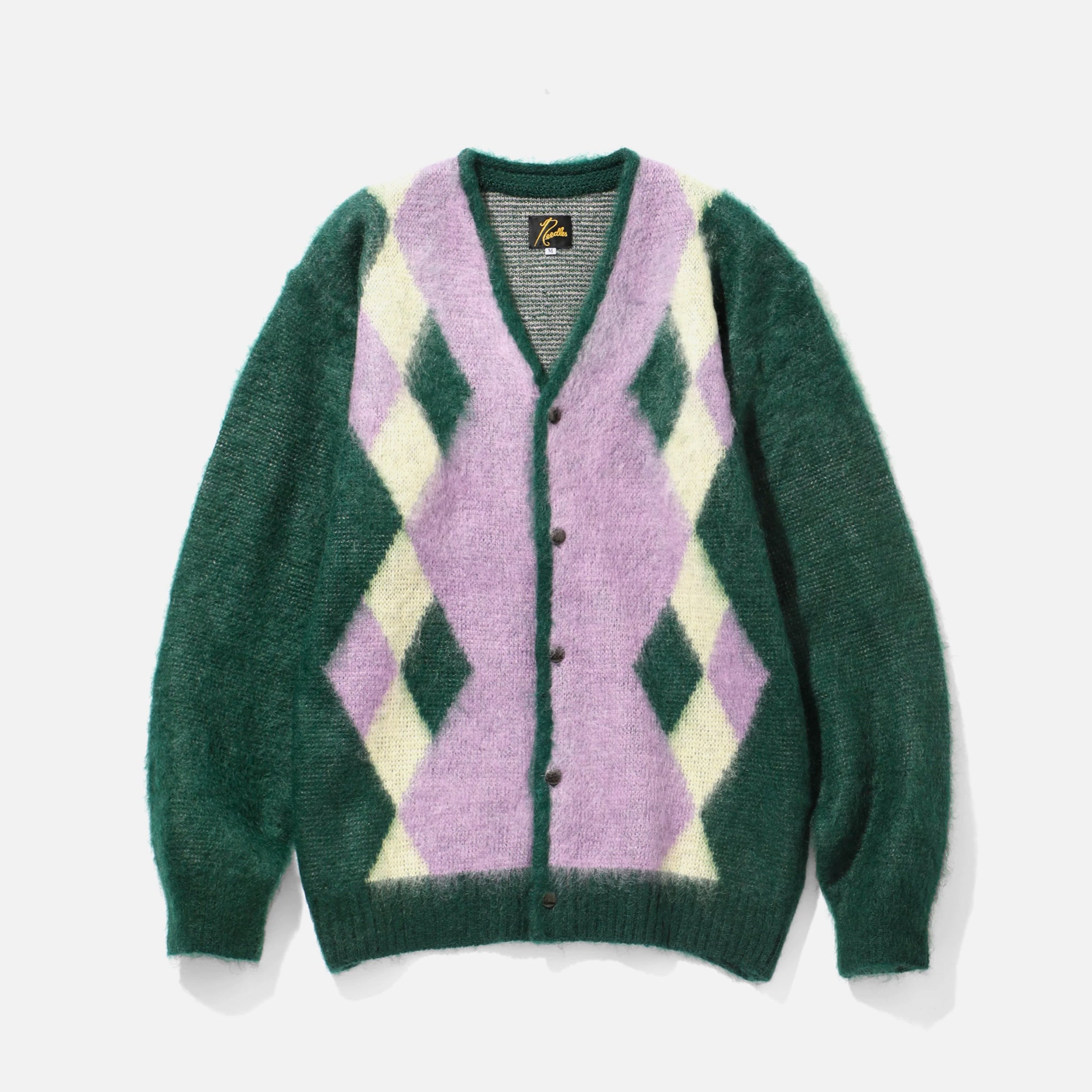 Needles V Neck Mohair Cardigan - Green Diamond | Blues Store