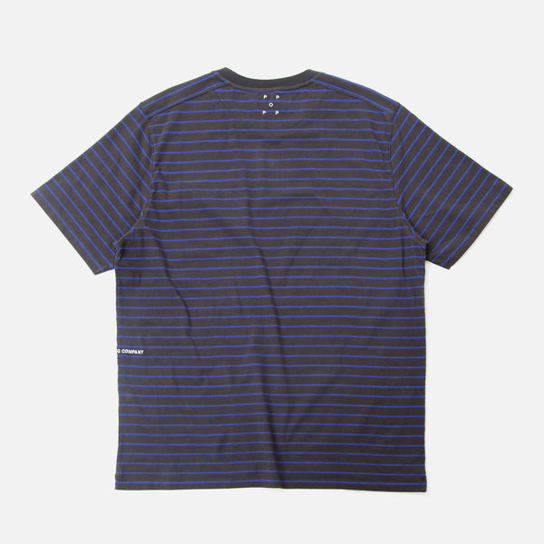 Pop Trading Company Pop Casper Stripe T-shirt in anthracite / grape Blues Store