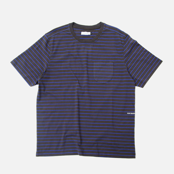Pop Trading Company Pop Casper Stripe T-shirt in anthracite / grape Blues Store