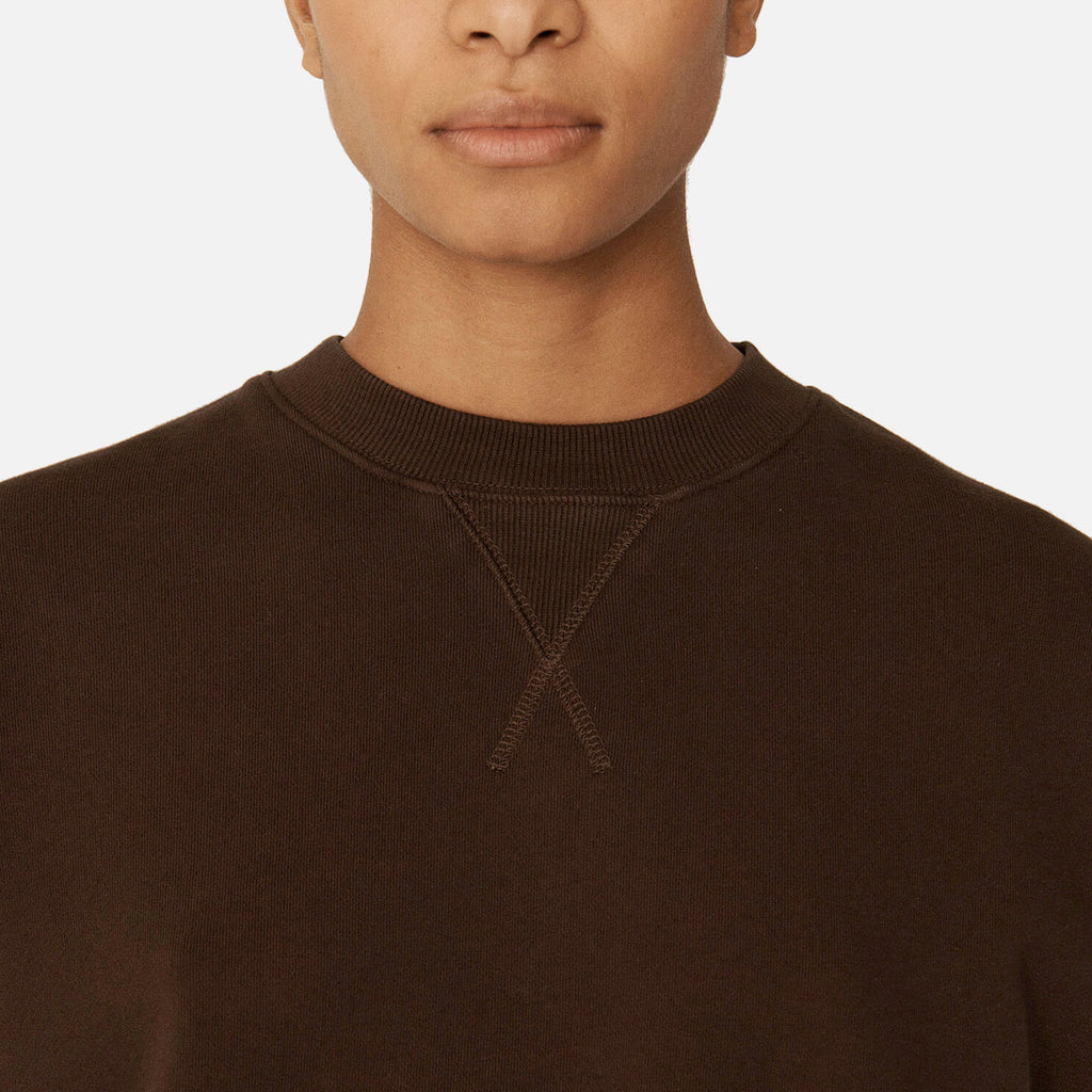 YMC (You Must Create) Almost Grown Cotton Loopback Sweatshirt in Brown blues store www.bluesstore.co