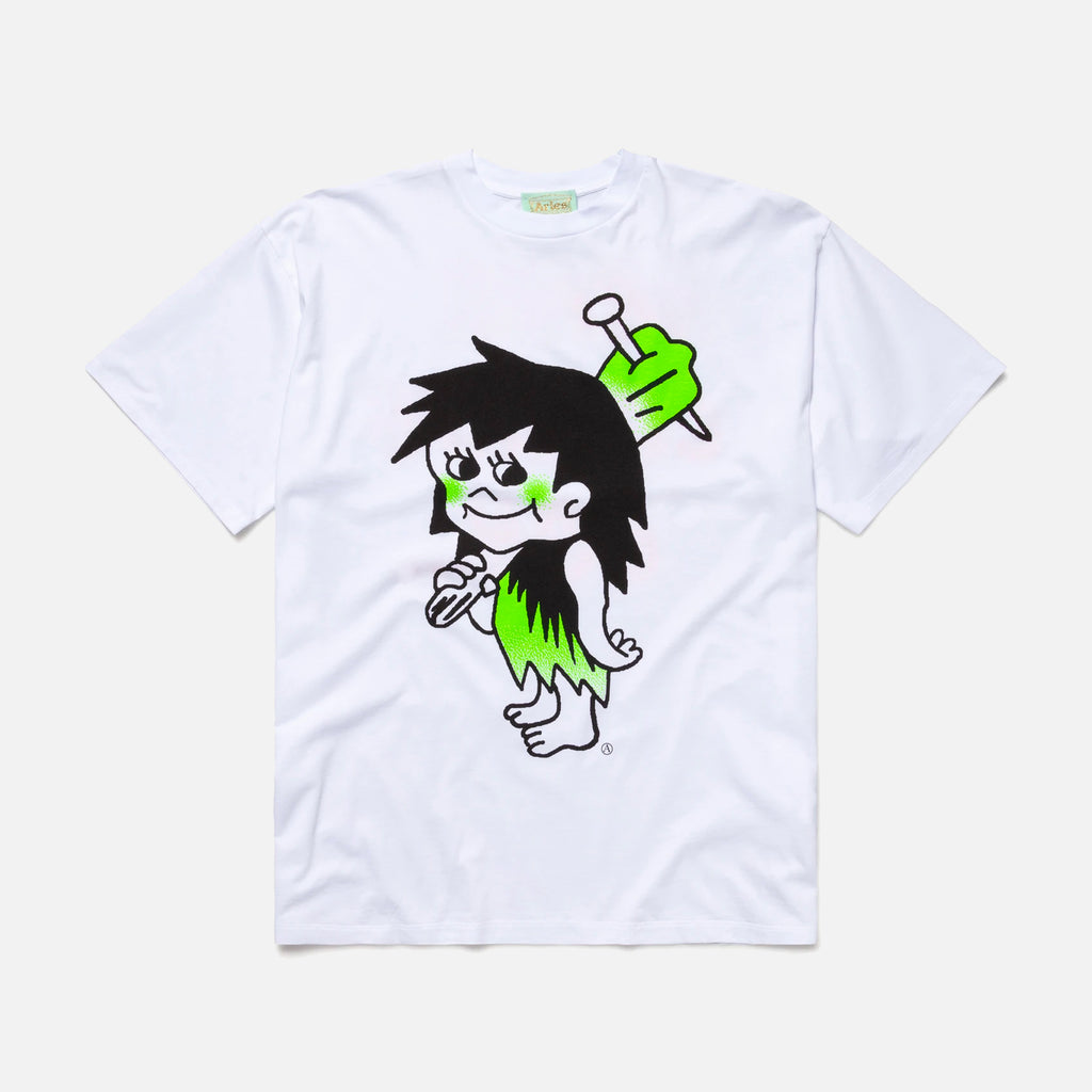Caveman T-shirt in White from Aries Arise blues store www.bluesstore.co