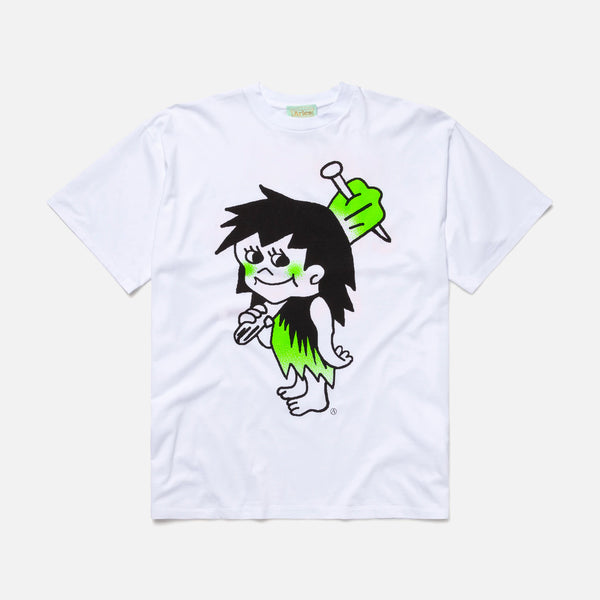 Caveman T-shirt in White from Aries Arise blues store www.bluesstore.co