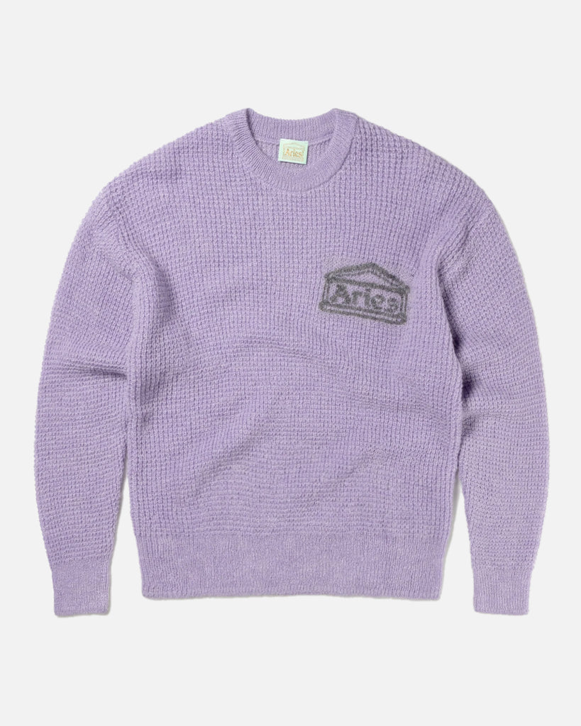 Waffle knit Jumper in Lilac from Aries Arise SS23 blues store www.bluesstore.co