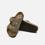 Arizona Soft Footbed Suede Leather in Taupe from Birkenstock blues store www.bluesstore.co