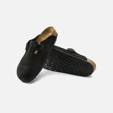 Boston Soft Footbed in Black Suede from Birkenstock blues store www.bluesstore.co