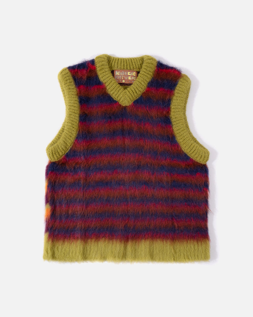 Blurry Lines Alpaca Sweater Vest in Brown/Multi from the Brain Dead Spring / Summer 2023 collection blues store www.bluesstore.co