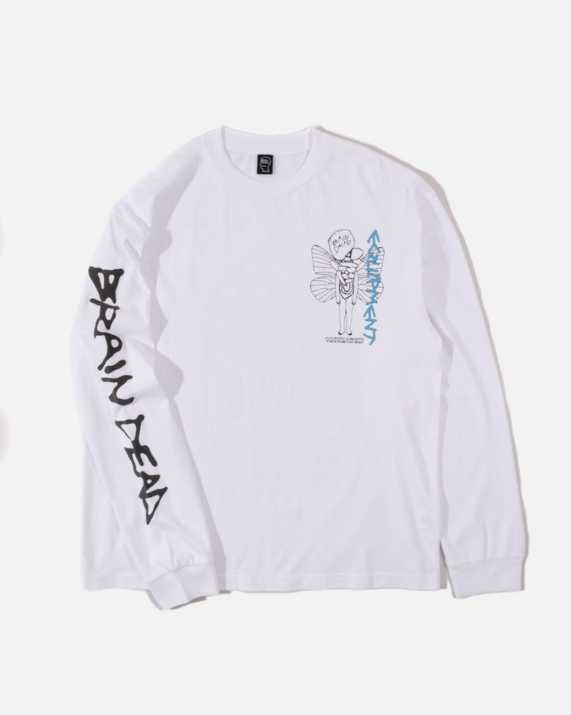 Primitive Fairy Long Sleeve T-shirt in White from the Brain Dead Equipment 2023 collection blues store www.bluesstore.co