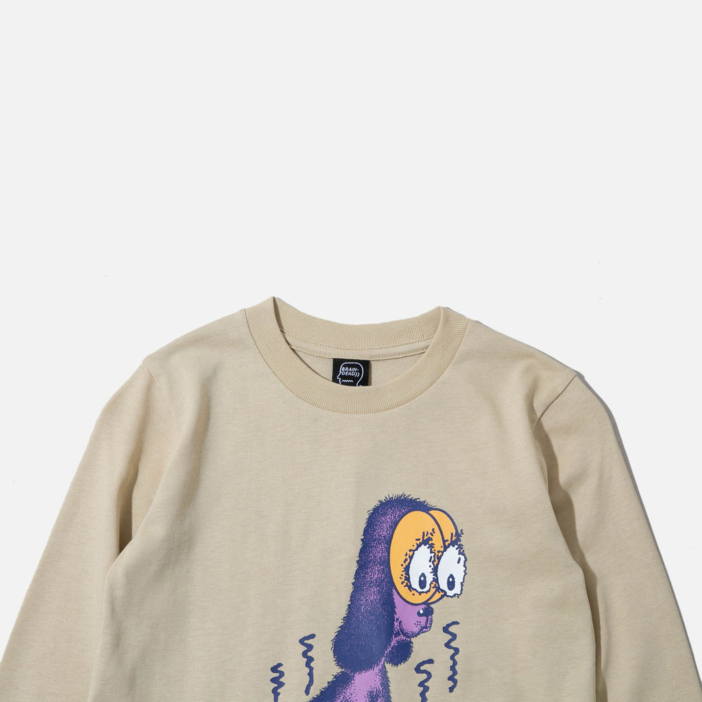 Kids Hot Dog Long Sleeve T-shirt in Natural from the Brain Dead Autumn / Winter 2022 collection blues store www.bluesstore.co