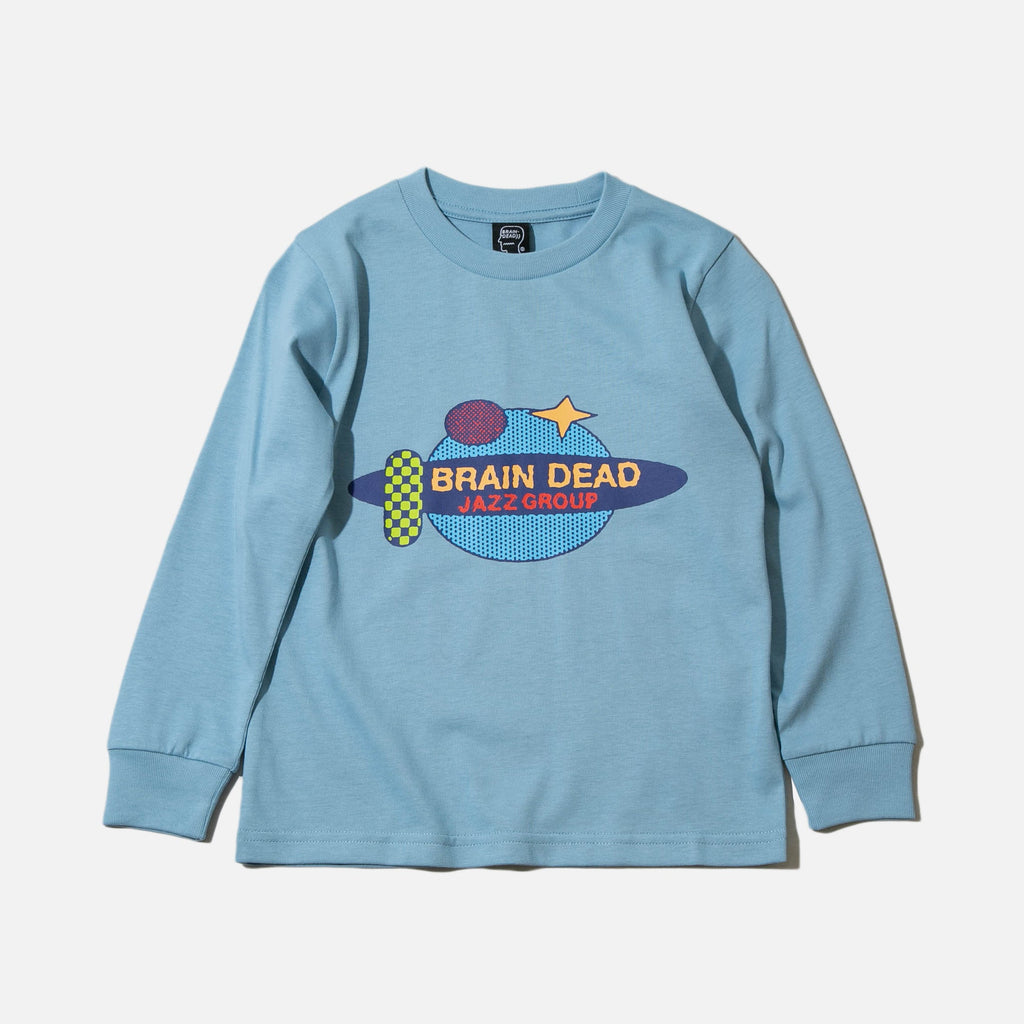 Kids Jazz Group Long Sleeve T-shirt in Sky Blue from the Brain Dead Autumn / Winter 2022 collection blues store www.bluesstore.co