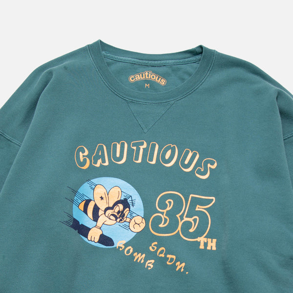 Bomber Sweatshirt in Cactus from New York based Cautious blues store www.bluesstore.co