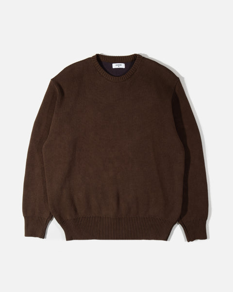 Elbow Logo Crew Knit in Brown from the Dancer Spring / Summer 2023 collection blues store www.bluesstore.co