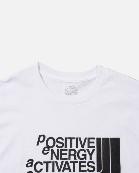 Positive Energy T-shirt in White from Fountain blues store www.bluesstore.co