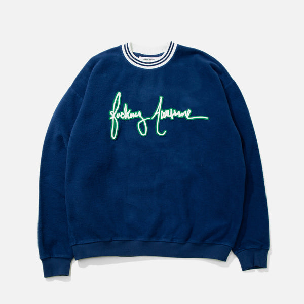Cursive Crewneck in Navy from Fucking Awesome blues store www.bluesstore.co