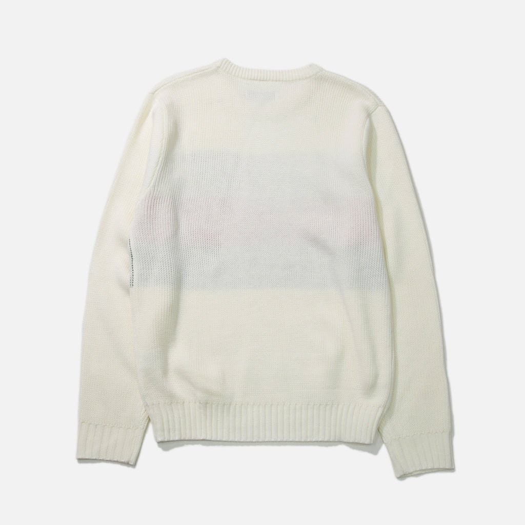Intarsia Sweater in White from Fucking Awesome blues store www.bluesstore.co