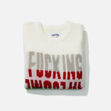 Intarsia Sweater in White from Fucking Awesome blues store www.bluesstore.co