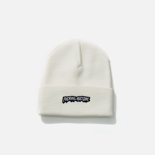 Little Stamp Cuff Beanie in Ivory from Fucking Awesome blues store www.bluesstore.co