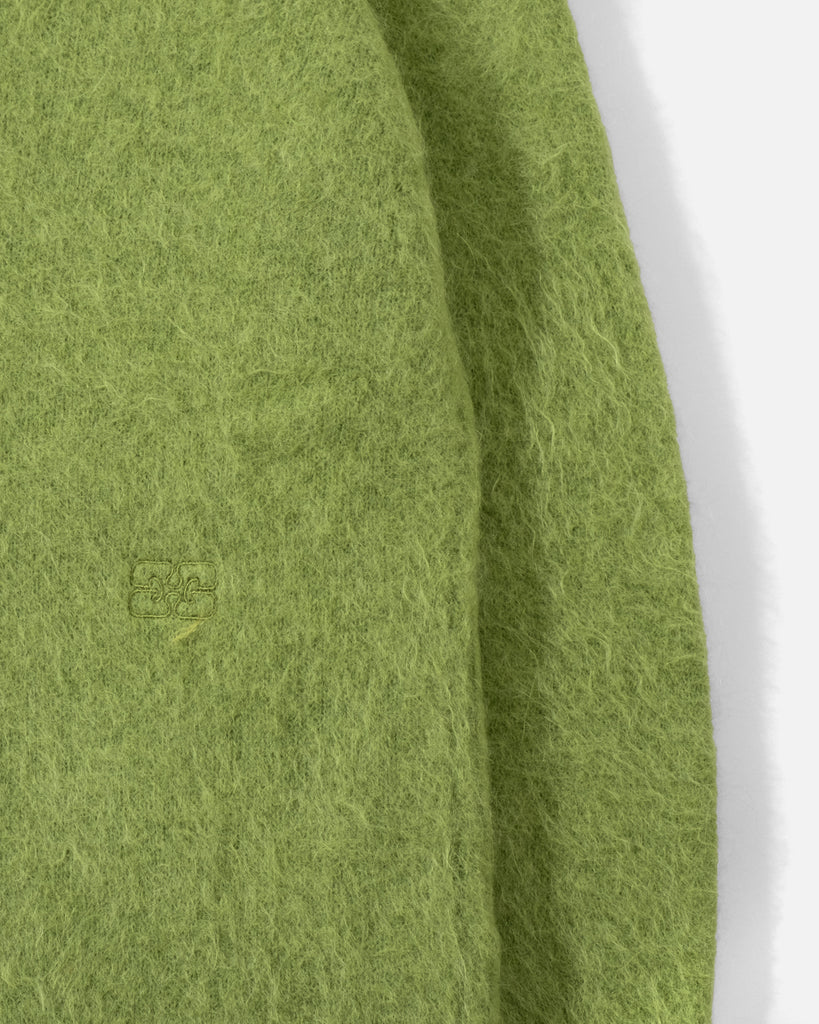 Brushed Alpaca O-Neck in Going Green from the Ganni Spring / Summer 2023 collection blues store www.bluesstore.co