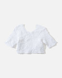 Cotton Poplin O-neck Cropped Smock Top in Bright White from the Ganni Spring / Summer 2023 collection blues store www.bluesstore.co