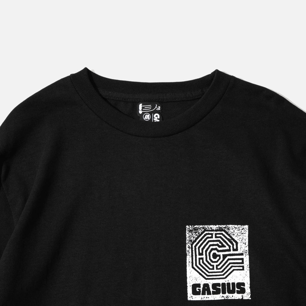 Gasius Amaze Logo long sleeve T-shirt in black from the brands Black Shiz collection blues store www.bluesstore.co
