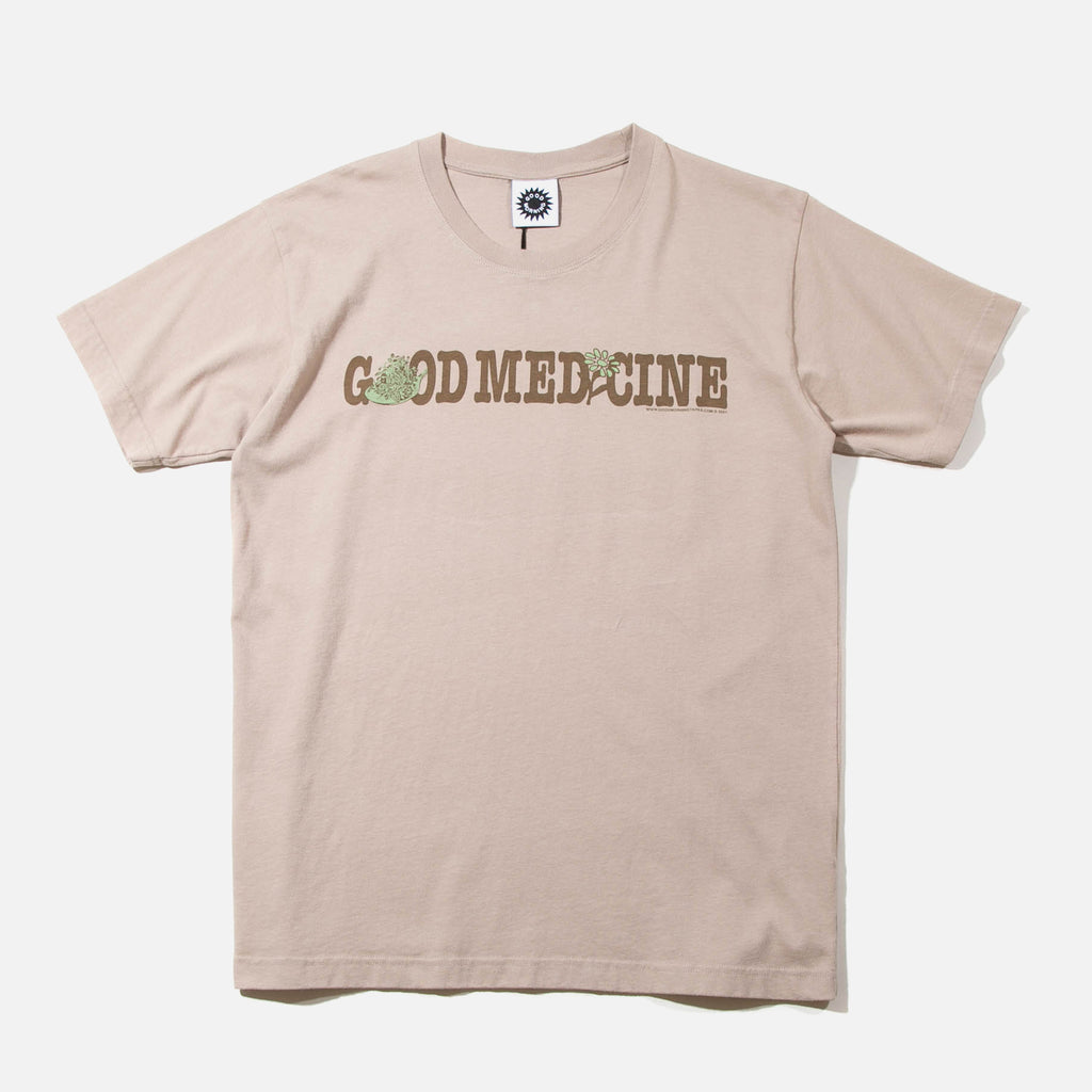 Good Medicine T-shirt in Sand from Good Morning Tapes blues store www.bluesstore.co