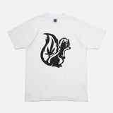 Skunk Short Sleeve T-shirt in White by Peter Sutherland for Good Morning Tapes blues store www.bluesstore.co