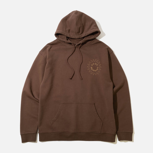 Sun Logo Hoodie in Chocolate from Good Morning Tapes blues store www.bluesstore.co