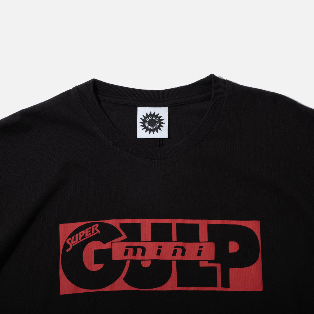 Super Gulp Short Sleeve T-shirt in Asphalt by Peter Sutherland for Good Morning Tapes blues store www.bluesstore.co